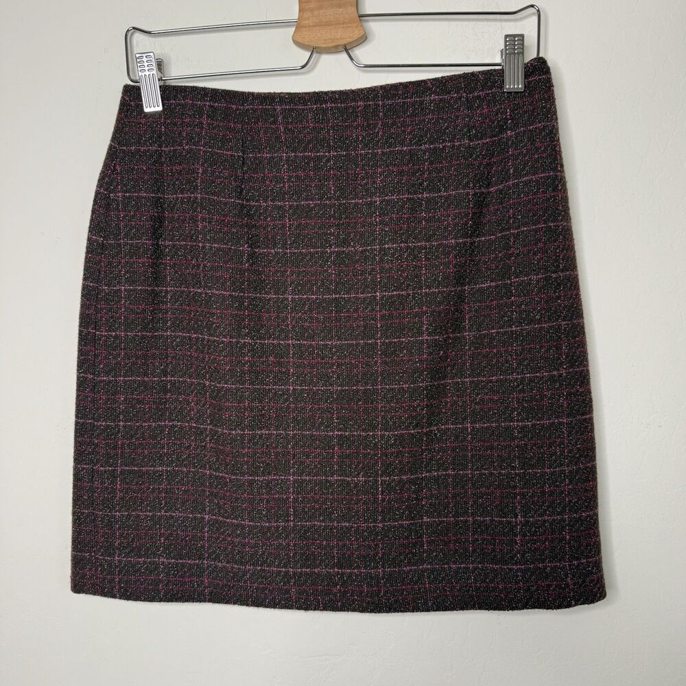 Petite Sophisticate Sz 6 Lined Wool Blend Plaid Tweed Mini Skirt Dressy Preppy